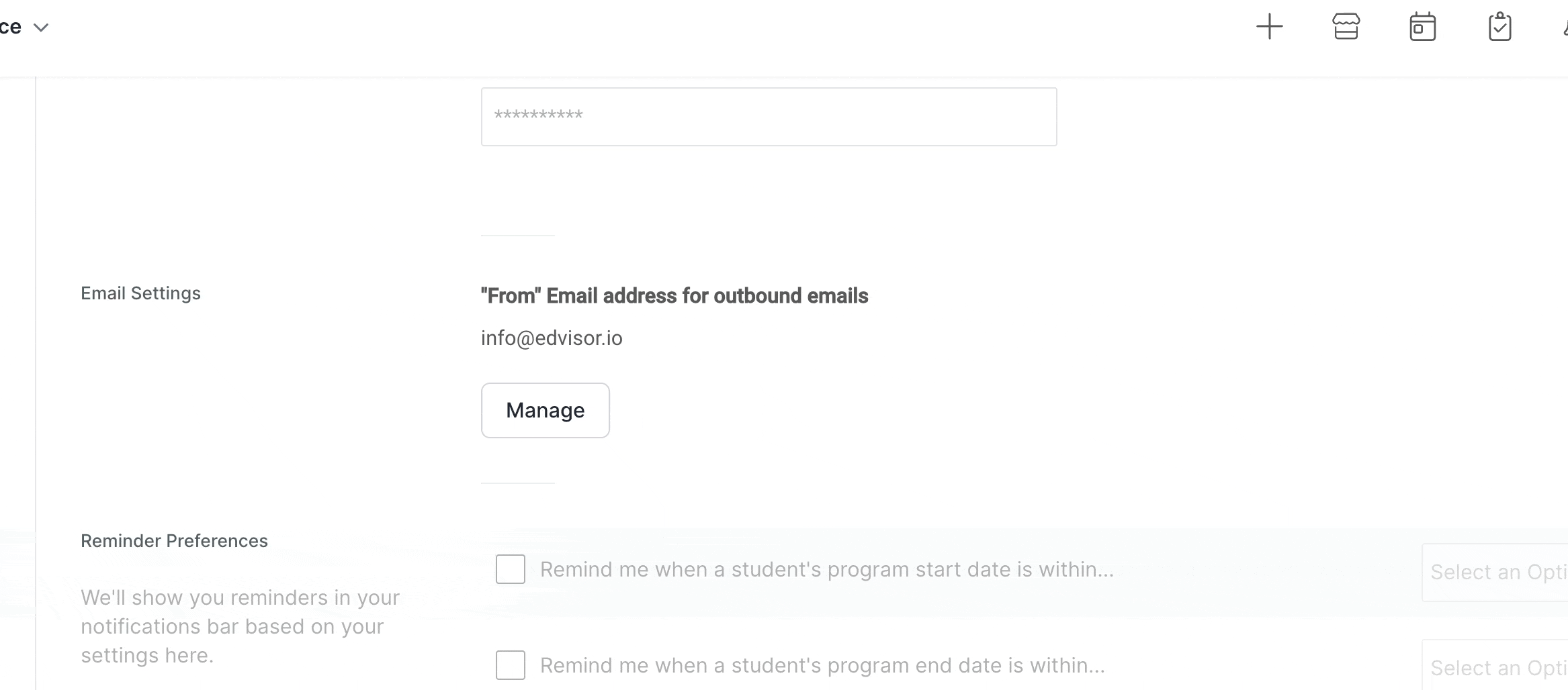 Edvisor Personal Settings Change From Email